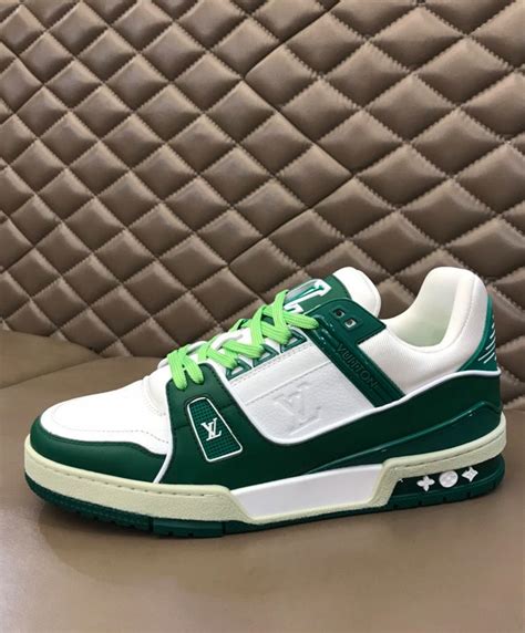 lv trainer sneaker green|lv trainer sneaker price.